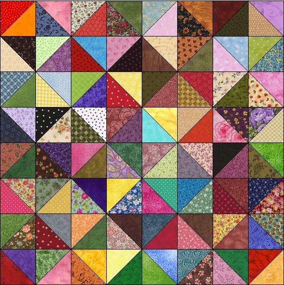 Scrappy Calico Blenders Fabric Broken Dishes Pattern Fast Easy Pre-Cut Quilt Blocks Top Kit Scrappy Calico Blenders Fabric Broken Dishes Pattern Fast Easy Pre-Cut Quilt Blocks Top Kit