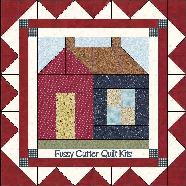 Scrappy Fabric Prim Salt Box Easy Pre-Cut Quilt Wall Blocks Squares Kit