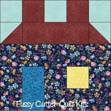 Scrappy Fabric Primitive School House Pre-Cut Quilt Blocks Top Kit Scrappy Fabric Primitive School House Pre-Cut Quilt Blocks Top Kit