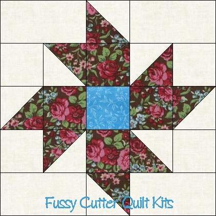 Scrappy Fabric Pinwheel Flowers Floral Easy Pre-Cut Quilt Blocks Top Kit Scrappy Fabric Pinwheel Flowers Floral Easy Pre-Cut Quilt Blocks Top Kit