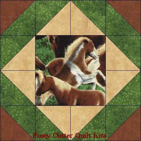 Wild Horses Western Horse Colts Fabric Easy Pre-Cut Quilt Blocks Top Kit Wild Horses Western Horse Colts Fabric Easy Pre-Cut Quilt Blocks Top Kit