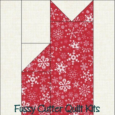 Christmas Kitty Cats Grab Bag Fabric Easy Pre-Cut Quilt Blocks Kit