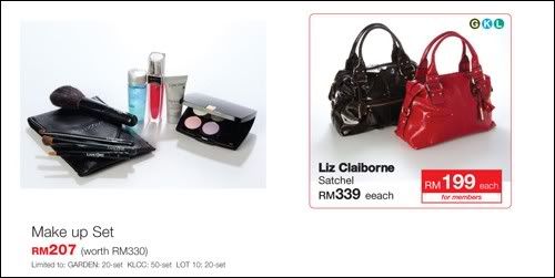 2 more things that caught my eye were:-. Lancome Makeup set for RM207 