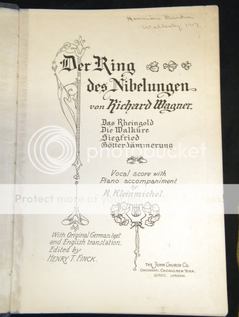 Wagner The Valkyrie Score 1903 Der Ring des Nibelungen  